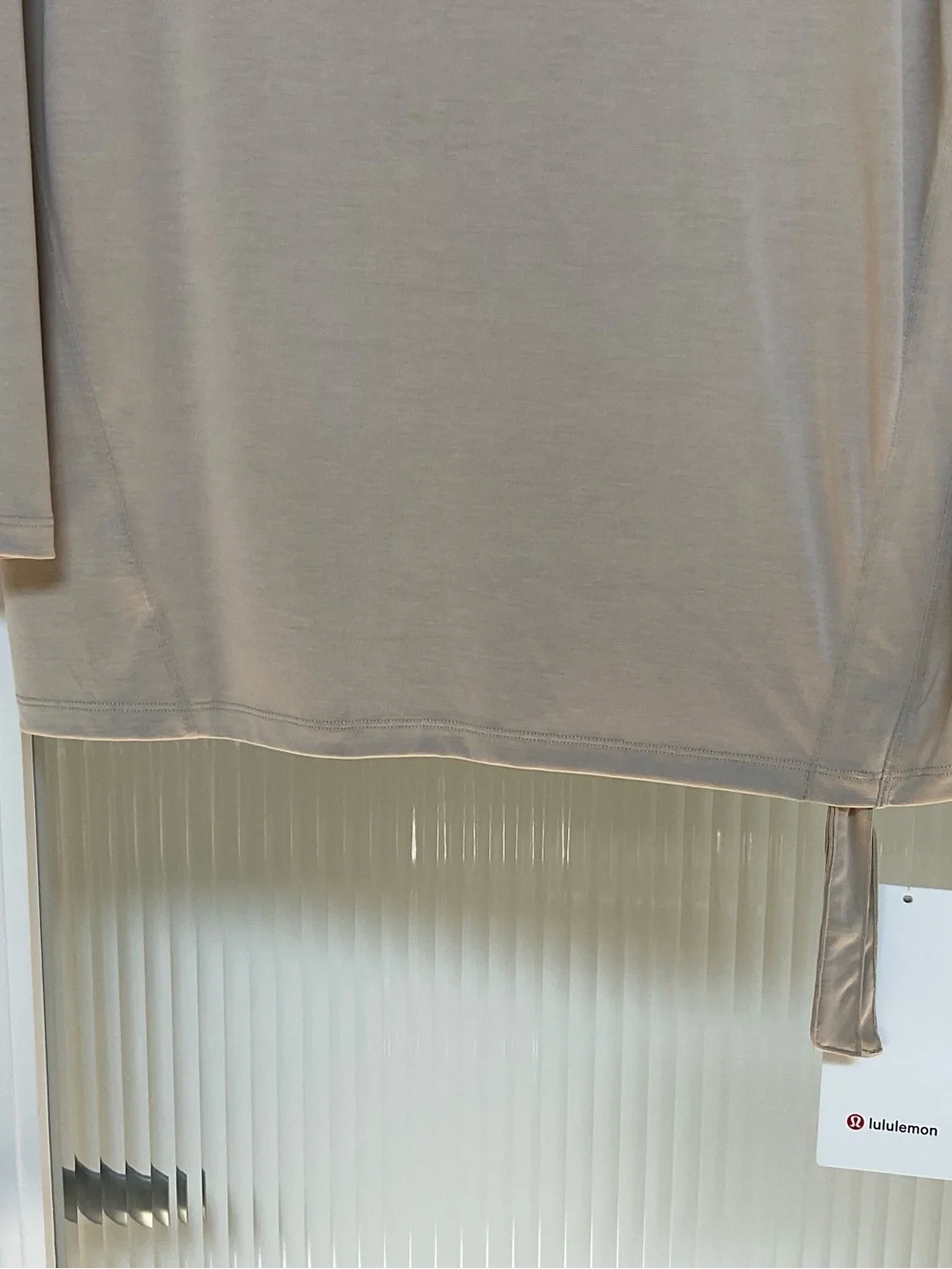 lululemon athletica Long-Sleeve Crewneck Top in Light Beige